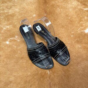 Vintage Cole Haan Resort Black Leather Kitten Heels – Slide Sandals Size 8B